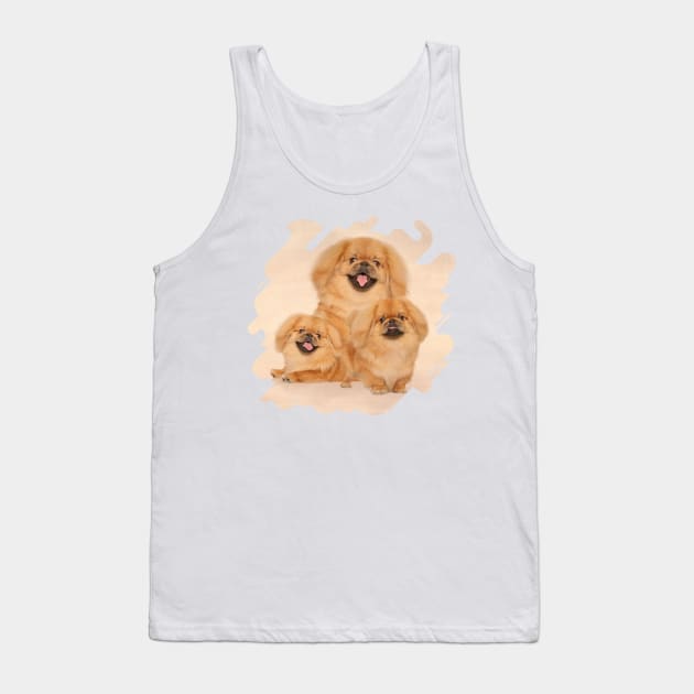Pekingese dogs collage Tank Top by Nartissima